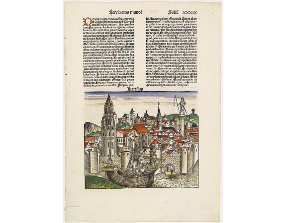 SCHEDEL, H. -  Parisius & Maguncia. [Paris & Mayence] Folio XXXIX.